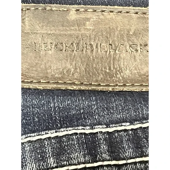 Buckle Black Jeans Mens 34x32 (Tag 34x34)Blue Fit No 9 Bootleg Dark Wash Stretch - Picture 3 of 10